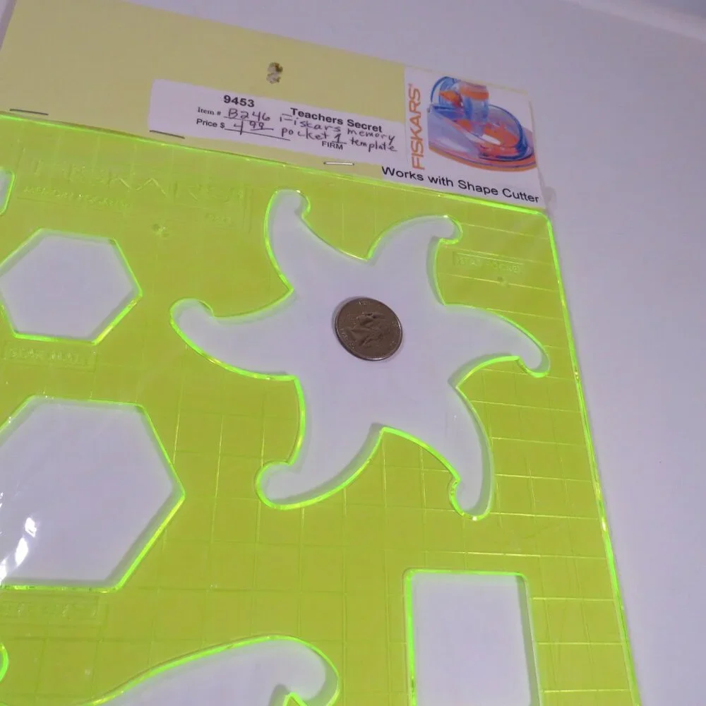 FISKARS “Shape Template” (4) Envelope #1, #2, Memory Pockets, Box #3